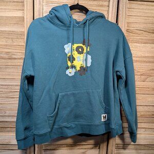 Monet Skateboards Hoodie Blue Graphic Size Small